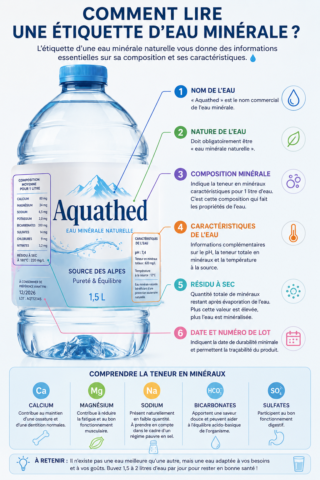 Comment lire une étiquette d'eau minérale
