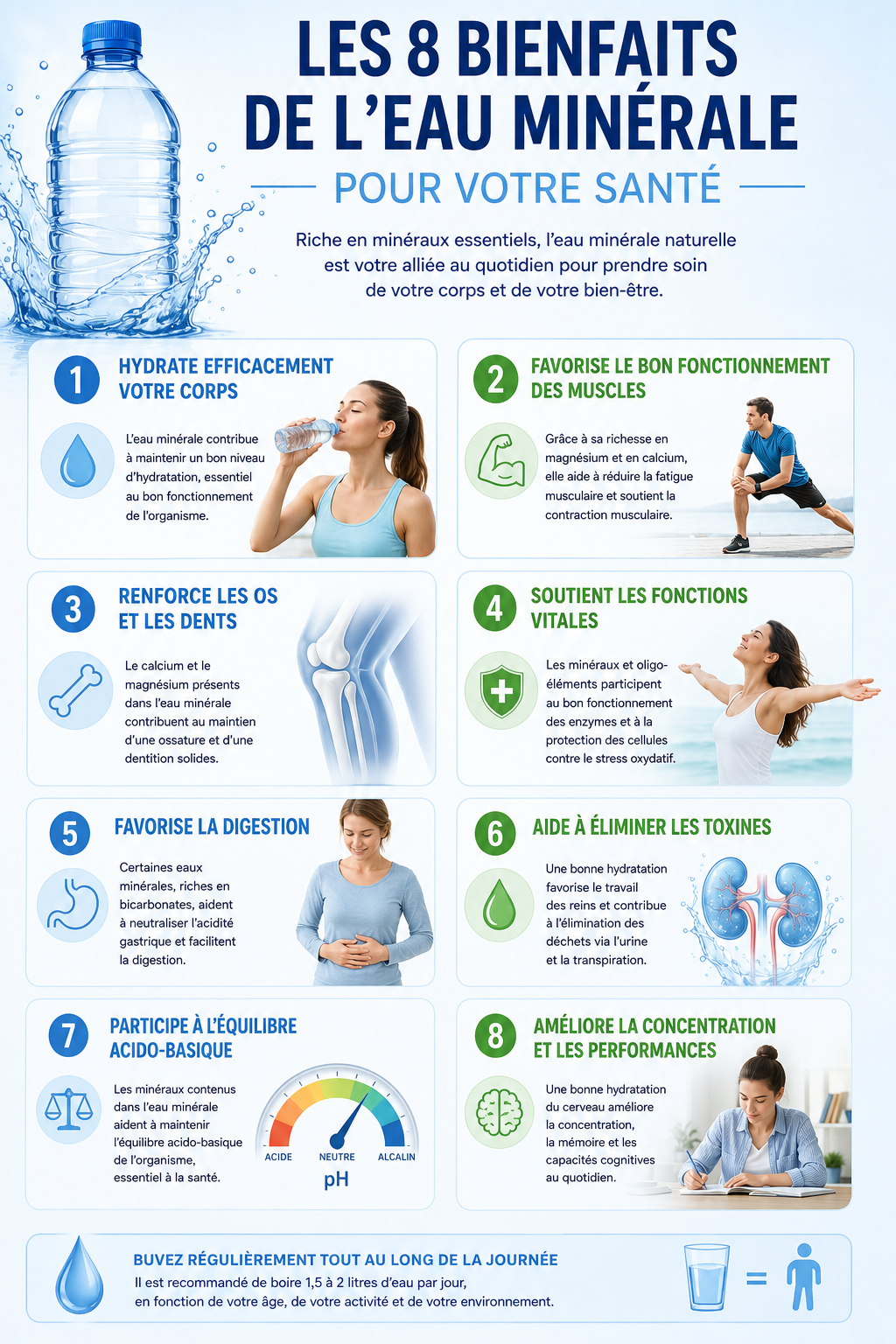 Les 8 bienfaits de l'eau minérale pour votre santé